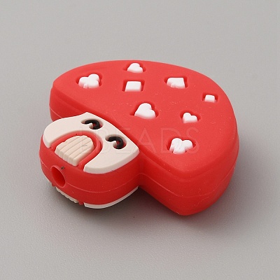 Mushroom Food Grade Eco-Friendly Silicone Beads SIL-WH0010-14A-1