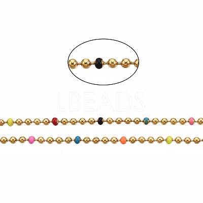 304 Stainless Steel & Enamel Ball Chains CHS-Q004-007-NF-1