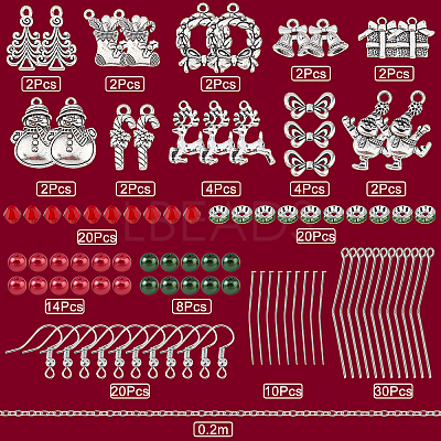 DIY Christmas Drop Earring Making Kits DIY-SC0019-35-1