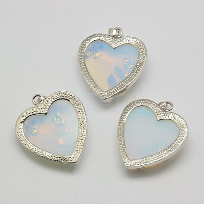 Heart Opalite Pendants GP356-5-1