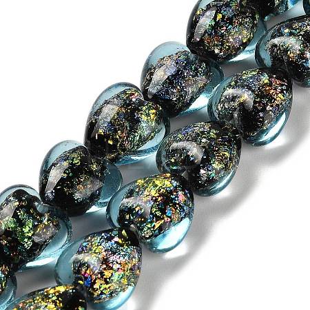 Handmade Dichroic Foil Glass Beads Strands DICH-U001-03E-1