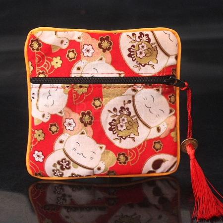 Square Chinese Style Cloth Tassel Bags PW-WG62144-41-1