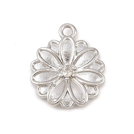 Brass Micro Pave Clear Cubic Zirconia Charms KK-G544-07P-02-1
