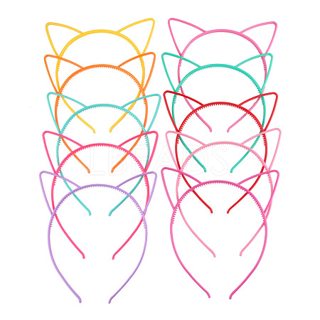 Cute Cat Ear Plastic Hair Bands OHAR-PW0001-164M-1
