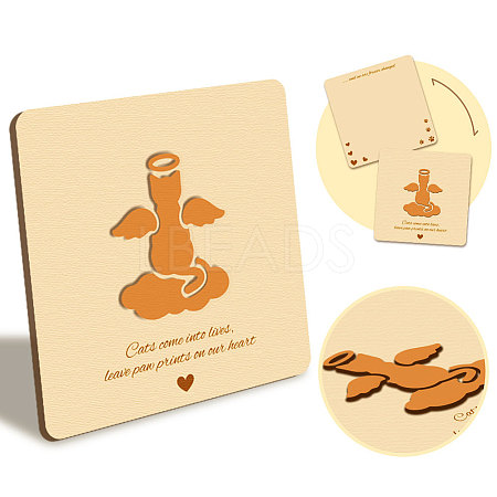 Wooden Commemorative Cards WOOD-WH0040-001-1