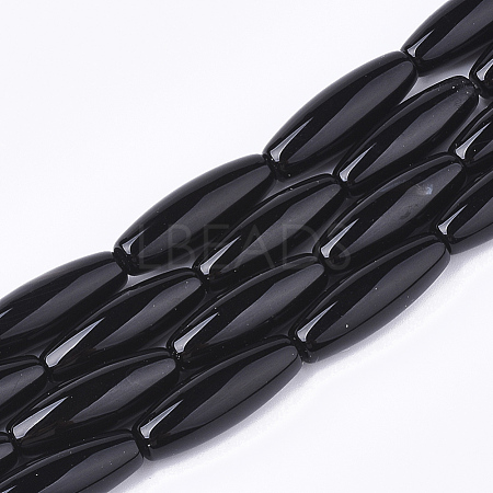 Natural Black Onyx Beads Strands X-G-T118-11A-1