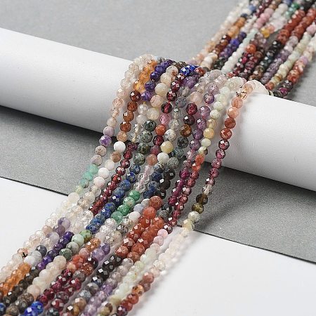 Natural & Synthetic Mixed Gemstone Beads Strands G-D080-A01-02-1
