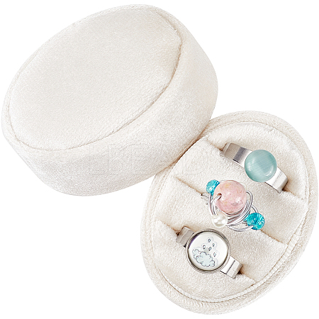 Oval Shape Velvet Rings Storage Gift Boxes CON-WH20001-06A-1
