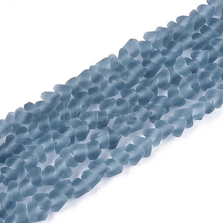 Frosted Transparent Glass Beads Strands GLAA-N016-4mm-29-1