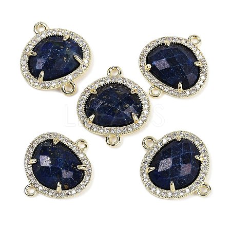 Dyed Natural Lapis Lazuli Faceted Oval Links G-B126-01G-12-1