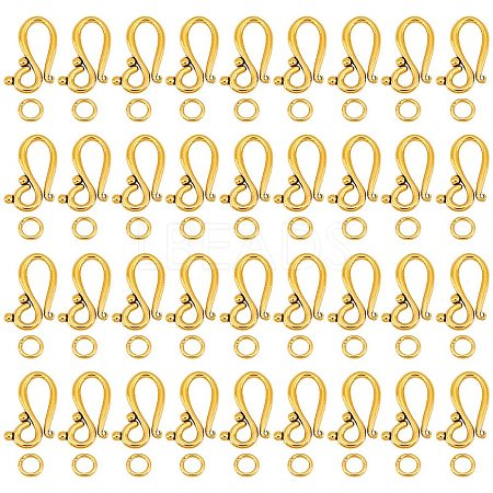 100Pcs Tibetan Style Hook and Eye Clasps FIND-GO0003-01AG-1
