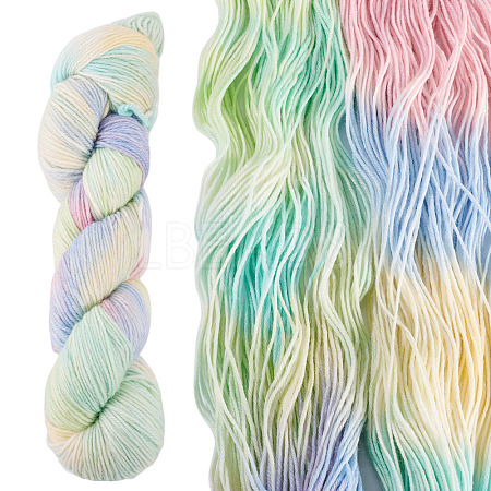 1 Skein 80% Wool 20% Acrylic Fiber Rainbow Segment Dyed Yarn OCOR-TA0003-02D-1