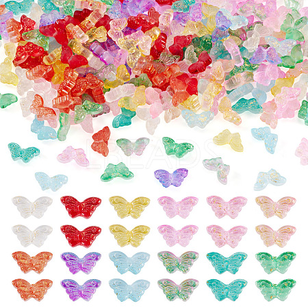 120Pcs 12 Colors Transparent Spray Painted Glass Beads GLAA-TA0003-86-1