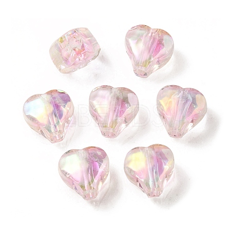 UV Plating Rainbow Iridescent Acrylic Beads OACR-F004-05E-1