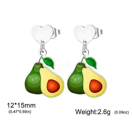 304 Stainless Steel Stud Dangle Earrings WG2FA29-01-1