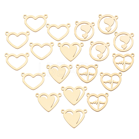 16Pcs 4 Style PVD Vacuum Plating 304 Stainless Steel Pendants STAS-UN0029-35-1