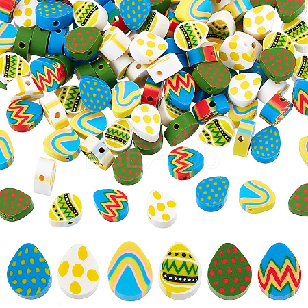   120Pcs 6 Colors Easter Themed Handmade Polymer Clay Beads CLAY-PH0001-92-1