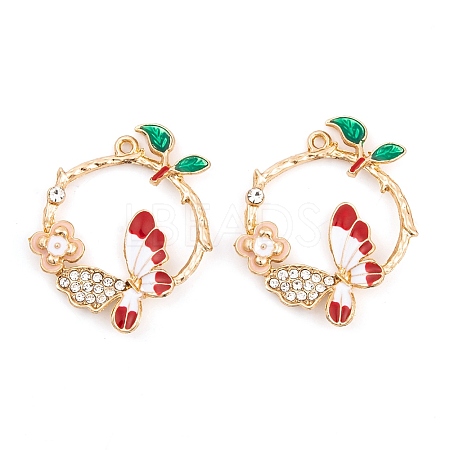 Rack Plating Alloy Enamel Pendants FIND-A040-04KCG-01-1