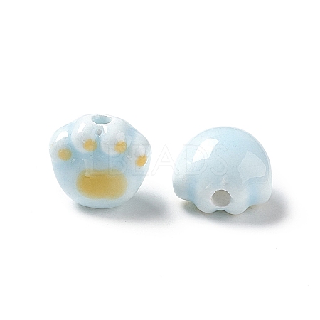 Handmade Printed Porcelain Beads PORC-F006-01C-1