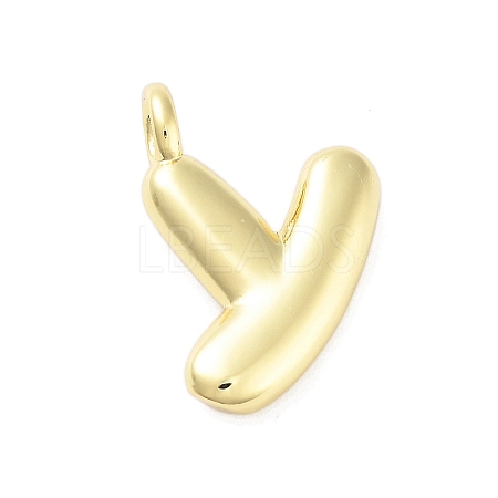 Rack Plating Brass Balloon Letter Pendants KK-C050-01G-Y-1