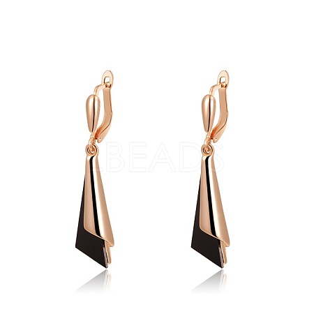 Triangle Real Platinum Plated Fashion Eco-Friendly Alloy Acrylic Earrings EJEW-AA00199-RG-1
