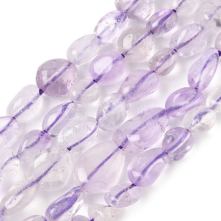 Natural Light Amethyst Nuggets Beads Strands G-J335-11-1