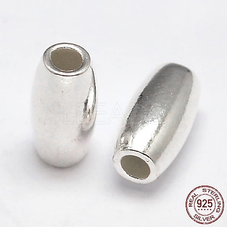 Oval 925 Sterling Silver Beads X-STER-F012-19A-1