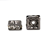 Brass Rhinestone Spacer Beads RB-A013-7x7-01B-3