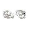Brass Micro Pave Clear Cubic Zirconia Connector Charms KK-E068-VB349-2