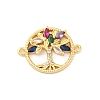 Brass Micro Pave Cubic Zirconia Connector Charms KK-S510-20G-1