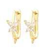 Brass Micro Pave Cubic Zirconia Hoop Earring Findings CU-CBAB5B4-05G-1
