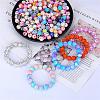 Printed Round with Flower Pattern Silicone Focal Beads SI-JX0056A-113-3