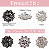 12Pcs 3 Colors 1-Hole Alloy Rhinestone Shank Buttons BUTT-GF0003-64-2