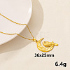 Minimalist Stainless Steel Moon Pendant Necklace for Women RX9725-12-1