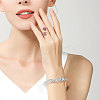 1Pc Raw Natural Gemstone Nuggets Beads Alloy Cuff Rings RJEW-PH0001-15A-5