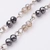 Handmade Faceted Glass Beaded Chains AJEW-JB00302-03-1