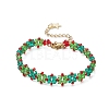 Christmas Handmade Glass Seed Beads Link Bracelets for Women BJEW-MZ00123-2