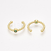 Brass Cubic Zirconia Cuff Earrings X-EJEW-S201-182C-2