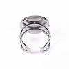 Tarnish Resistant 201 Stainless Steel Cuff Ring Findings STAS-S080-040D-P-3