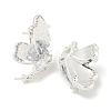 Brass with Enamel with Cubic Zirconia with Crystal Stud Earring with 925 Sterling Silver Pins KK-Q820-07S-2