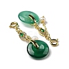 Natural Green Agate Donut Pendant Decorations G-R489-37G-3