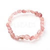 Natural Strawberry Quartz Beaded Stretch Bracelets for Kids BJEW-JB06250-06-1