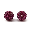 Fuchsia Round Grade A Pave Disco Ball Beads X-RB-H258-8MM-502-3