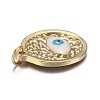 Brass Enamel Pendants ZIRC-F120-042G-3