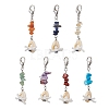 Crab Cowrie Shell & Glass Beads Pendant Decoration HJEW-MZ00098-1