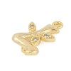 Brass Crystal Rhinestone Letter Links Connector Charms KK-S395-06G-L-2