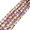 AB Color Plated Transparent Glass Beads Strands EGLA-P051-06A-A14-1