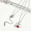 Brass & Cubic Zirconia Pendant Necklaces SA-CBA7E55-03P-01-2