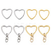 8Pcs 3 Styles 304 Stainless Steel Keychain Clasps STAS-TA0004-78-3