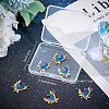 6Pcs Rack Plating Brass Micro Pave Cubic Zirconia Pendants KK-BBC0003-15-7